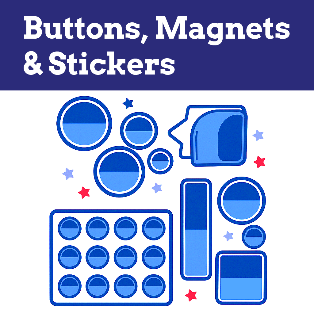 Buttons, Magnets & Stickers