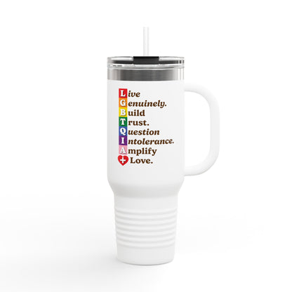 LGBTQIA+ 40oz Insulated Mug “Build Trust” Edition