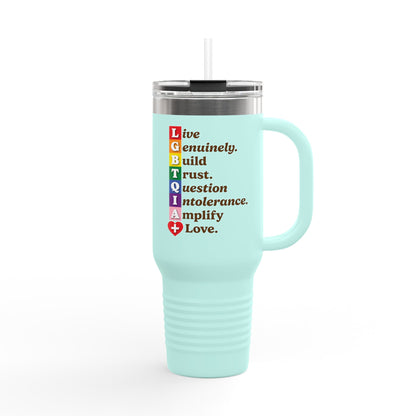 LGBTQIA+ 40oz Insulated Mug “Build Trust” Edition