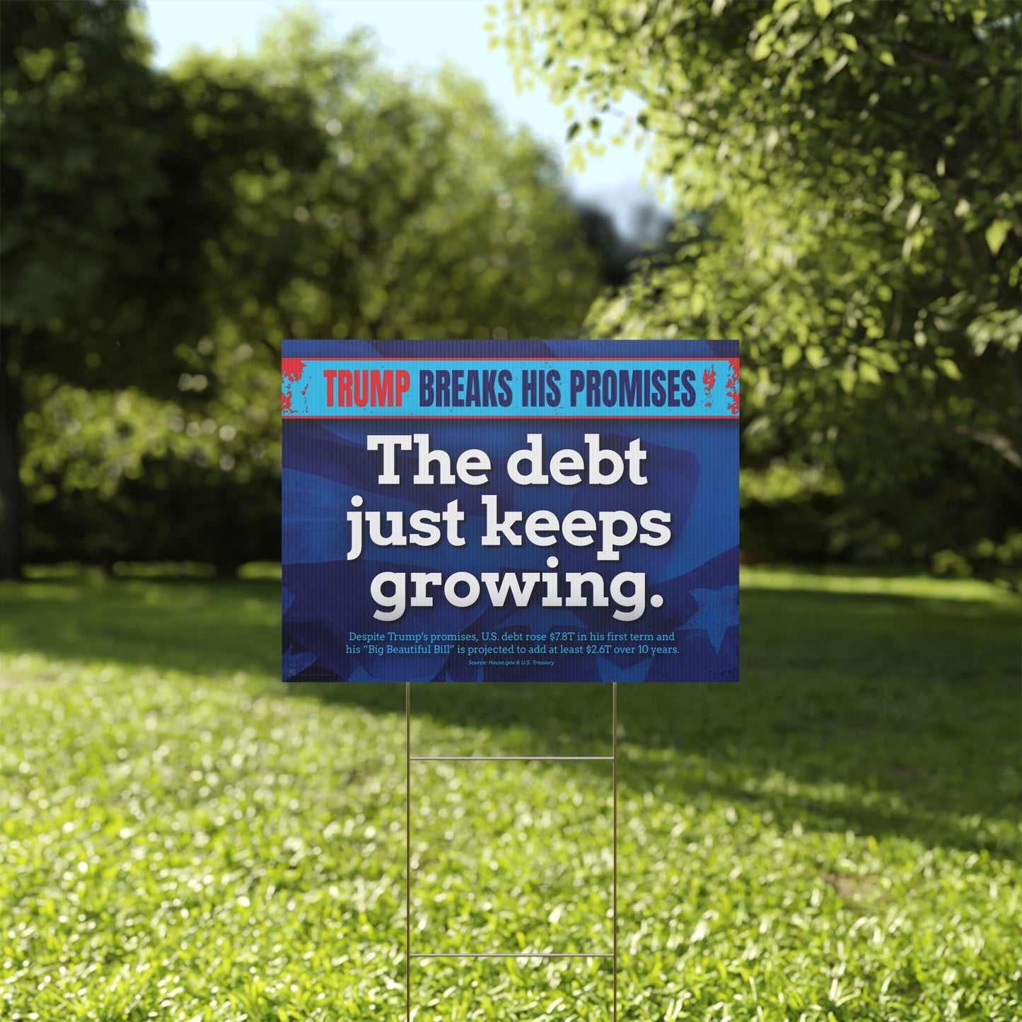 The Debt Keeps Growing Yard Sign