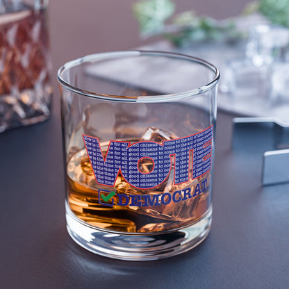 Vote Democrat 10oz Rocks Glass