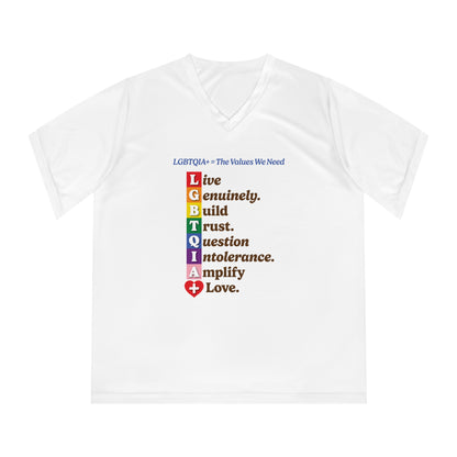 LGBTQIA+ Values Women’s V-Neck Tee “Build Trust” Edition