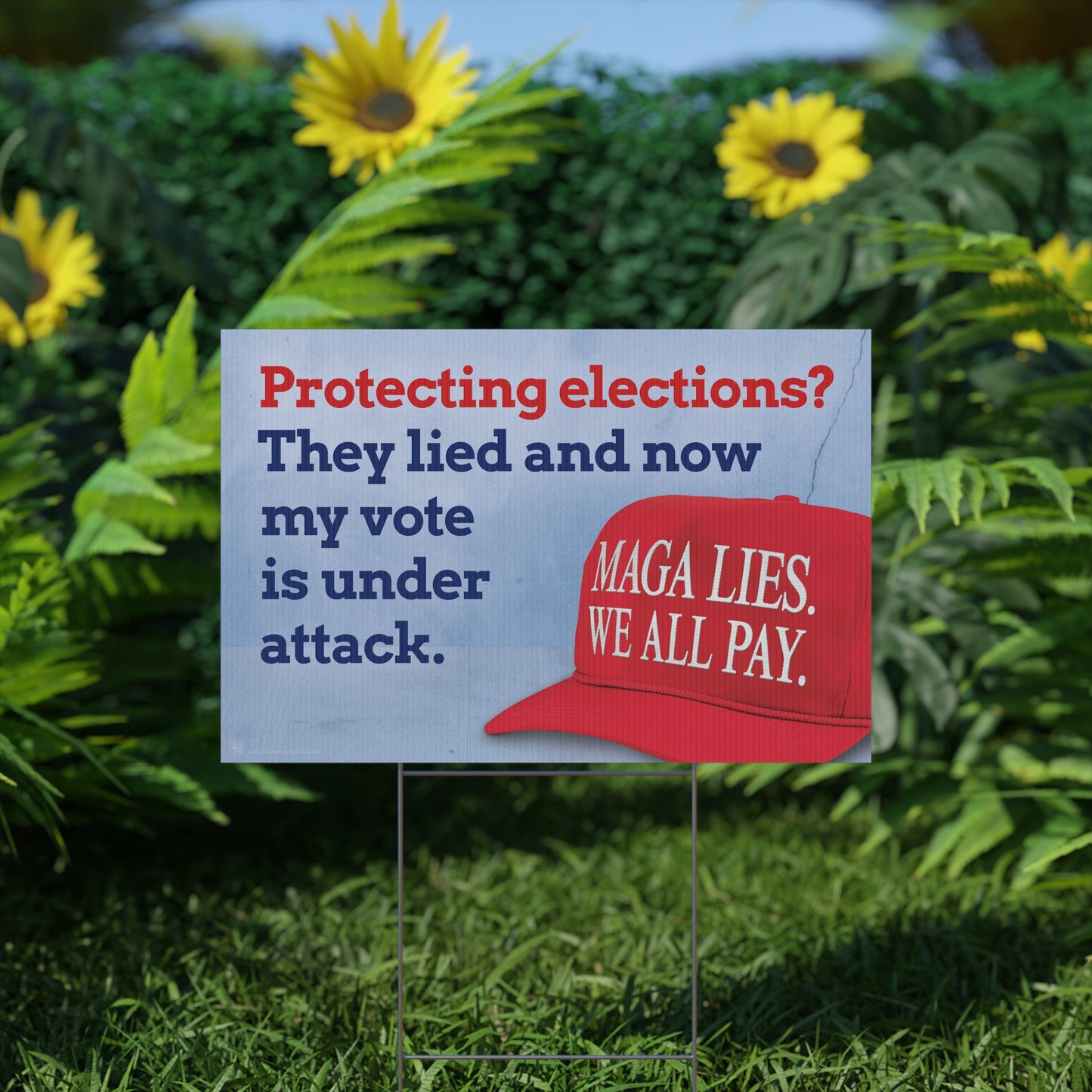 MAGA LIES. Elections Yard Sign
