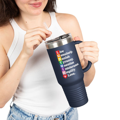 LGBTQIA+ 40oz Travel Mug “Banish Tyranny” Edition
