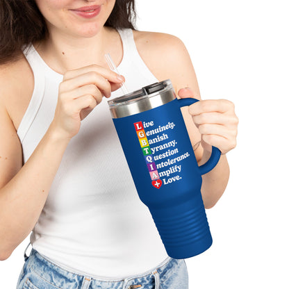 LGBTQIA+ 40oz Travel Mug “Banish Tyranny” Edition