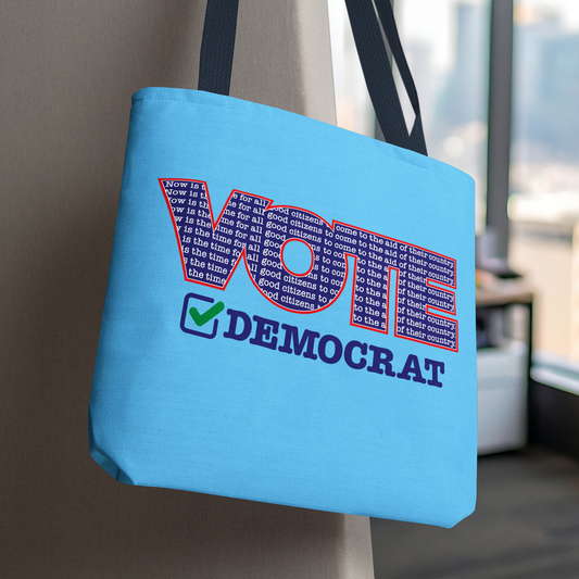 Now Is the Time – Vote Democrat Tote Bag, Eco-Friendly Civic Duty Carryall