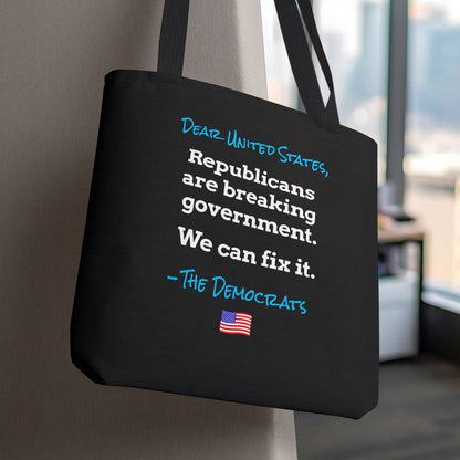 Democrats Fix Government Tote Bag