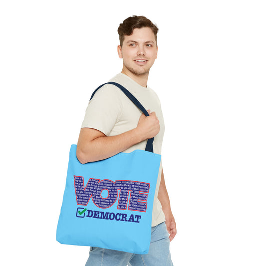 Now Is the Time – Vote Democrat Tote Bag, Eco-Friendly Civic Duty Carryall