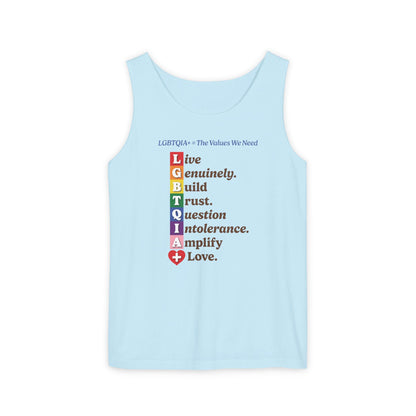 LGBTQIA+ Values Tank Top “Build Trust” Edition