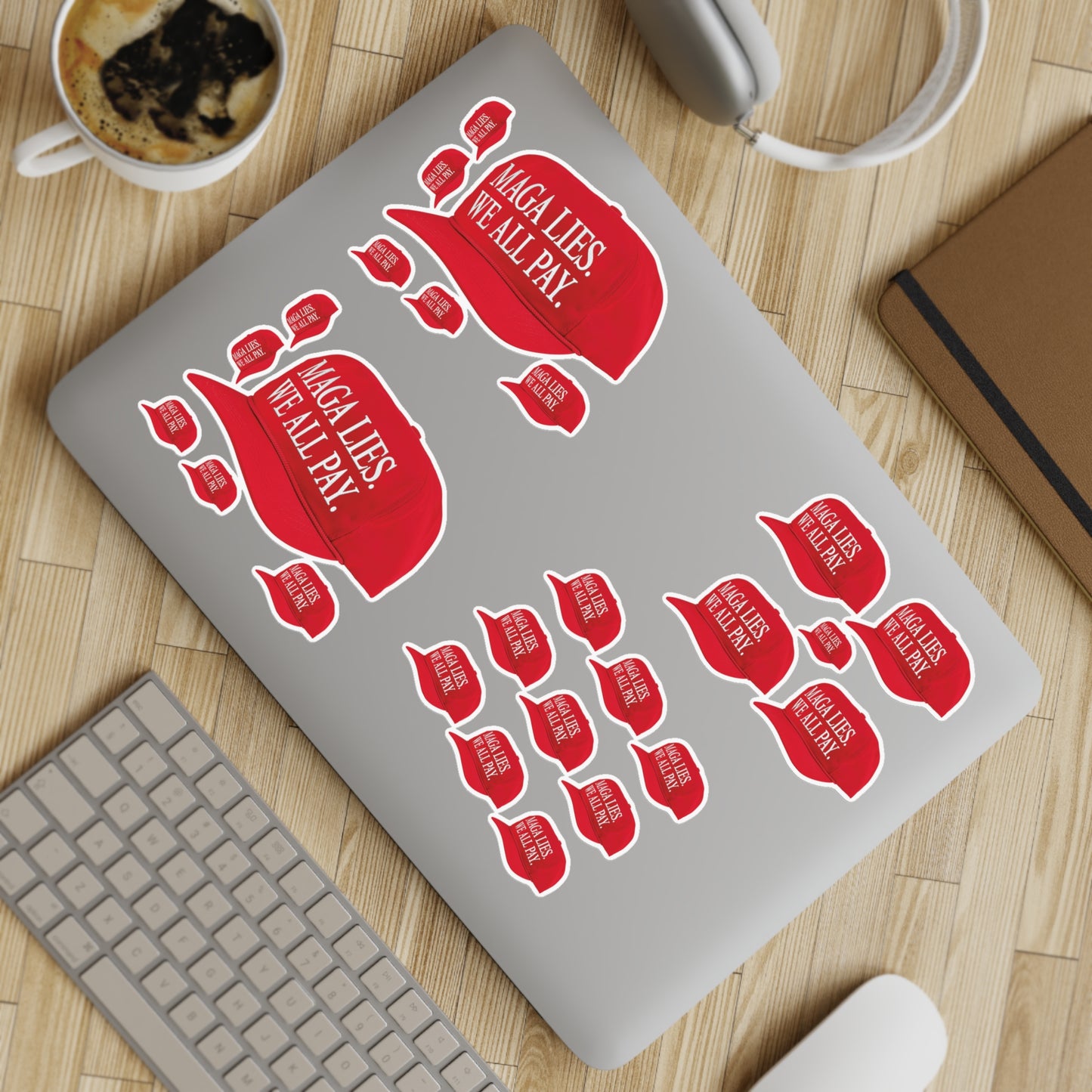 MAGA LIES. WE ALL PAY. Sticker Sheet Bundle – 10 Sheets of Unapologetic Truth = 260 Bold Statements