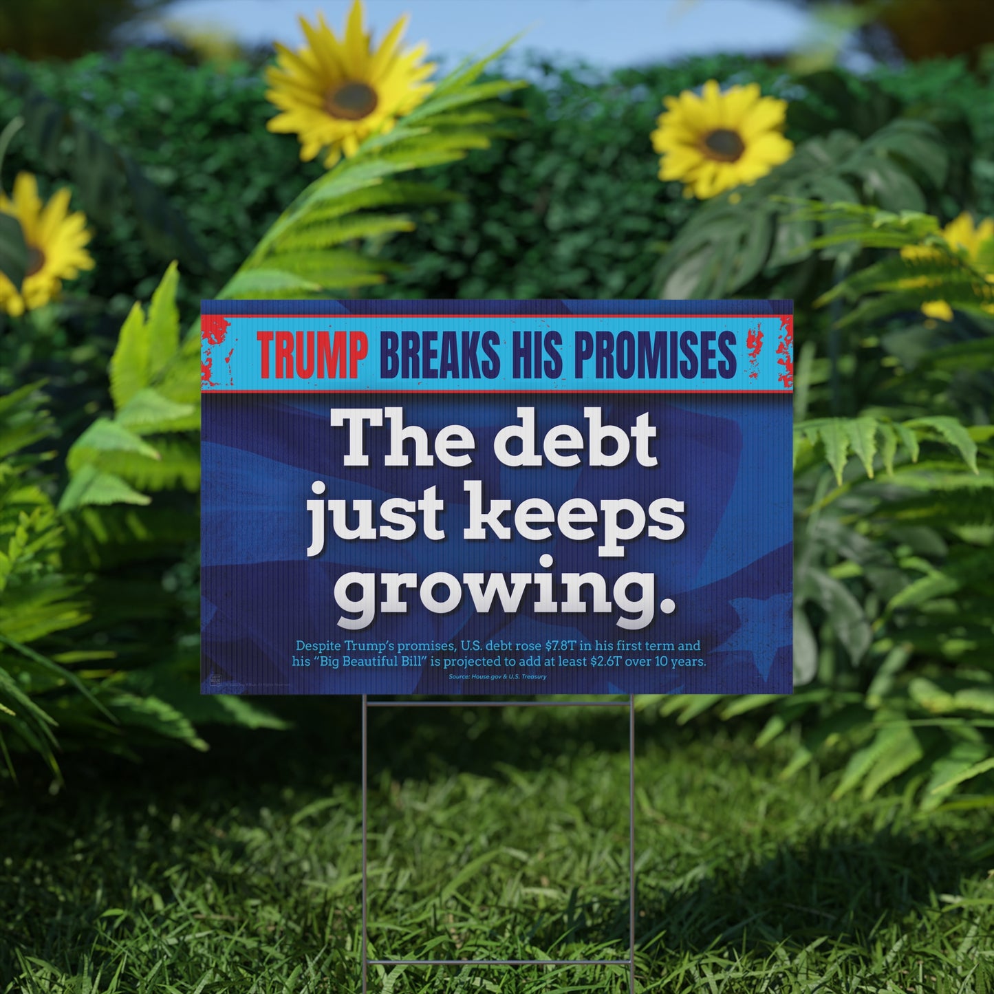 The Debt Keeps Growing Yard Sign