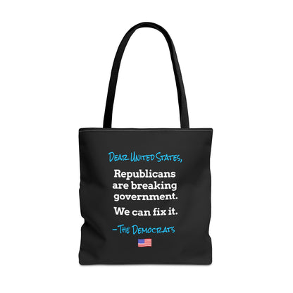 Democrats Fix Government Tote Bag