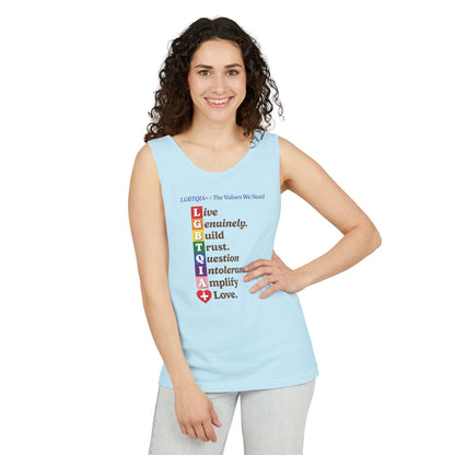 LGBTQIA+ Values Tank Top “Build Trust” Edition
