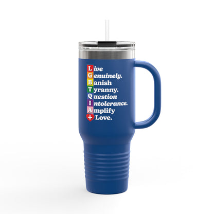 LGBTQIA+ 40oz Travel Mug “Banish Tyranny” Edition